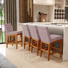 Kit 04 Banquetas Baixa Cozinha Bancada Bar Sala De Jantar Fix