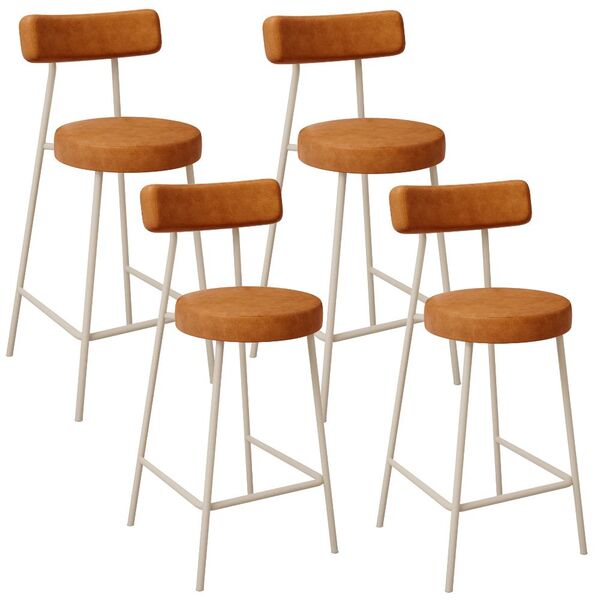 Kit 04 Banquetas Baixa Cozinha Sala Jantar Bancada Milão Aren