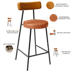 Kit 04 Banquetas Baixa Cozinha Sala Jantar Bancada Milão L02