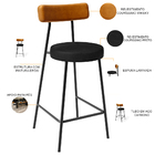 Kit 04 Banquetas Baixa Cozinha Sala Jantar Bancada Milão L02