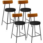 Kit 04 Banquetas Baixa Cozinha Sala Jantar Bancada Milão L02