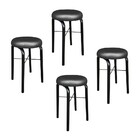 Kit 04 Banquetas Baixa Manu Corino Preto D'rossi