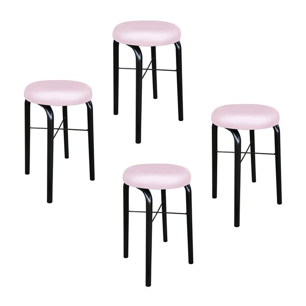 Kit 04 Banquetas Baixa Manu Corino Rosa Bebê D'rossi