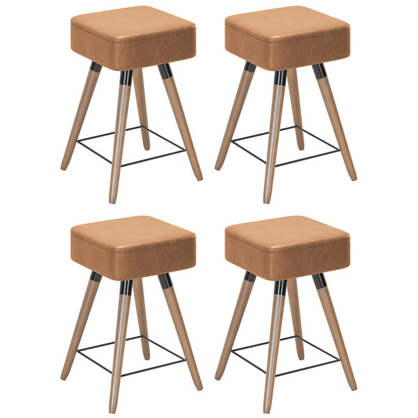 Kit 04 Banquetas Baixas Decorativas Rio 50x32cm Com Pés Palit