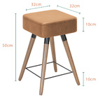 Kit 04 Banquetas Baixas Decorativas Rio 50x32cm Com Pés Palit