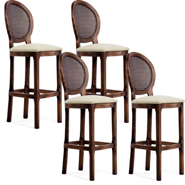 Kit 04 Banquetas Bistrô Gourmet Estofada Para Cozinha Isla Ca