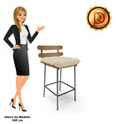 Kit 04 Banquetas Costela Linho Base Metálica Preto - D'rossi