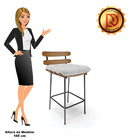 Kit 04 Banquetas Costela Linho Cinza A05 Base Metálica Preto