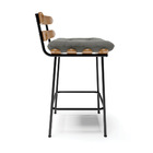 Kit 04 Banquetas Costela Suede Base Metálica Preto - D'rossi