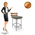 Kit 04 Banquetas Costela Suede Base Metálica Preto - D'rossi