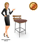 Kit 04 Banquetas Costela Veludo Base Metálica Preto J01 - D'r