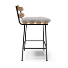 Kit 04 Banquetas Costela Veludo Base Metálica Preto J01 - D'r