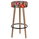 Kit 04 Banquetas Cozinha Londres Estofada D-33 Com Pés De Mad