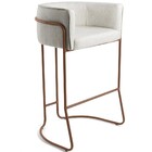 Kit 04 Banquetas Decorativa Fixa Base De Aço Cobre Betina D02