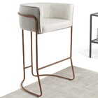 Kit 04 Banquetas Decorativa Fixa Base De Aço Cobre Betina D02