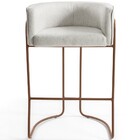 Kit 04 Banquetas Decorativa Fixa Base De Aço Cobre Betina D02