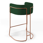 Kit 04 Banquetas Decorativas Fixa Base De Aço Cobre Betina D0