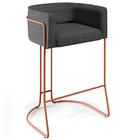 Kit 04 Banquetas Decorativas Fixa Base De Aço Cobre Betina D0