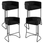 Kit 04 Banquetas Decorativas Fixa Base De Aço Preto Betina D0