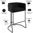 Kit 04 Banquetas Decorativas Fixa Base De Aço Preto Betina D0