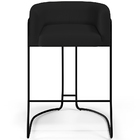 Kit 04 Banquetas Decorativas Fixa Base De Aço Preto Betina D0