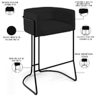 Kit 04 Banquetas Decorativas Fixa Base De Aço Preto Betina D0