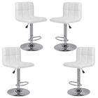 Kit 04 Banquetas Estofadas Vox Com Regulagem Branca L15 - Fac