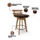 Kit 04 Banquetas Giratória Costela Suede Base Madeira Ma70 J0