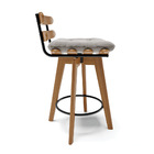 Kit 04 Banquetas Giratória Costela Veludo Base Madeira Ma70 J