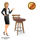 Kit 04 Banquetas Giratória Costela Veludo Base Madeira Ma70 J