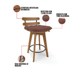 Kit 04 Banquetas Giratória Costela Veludo Base Madeira Ma70 J