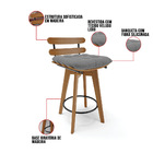 Kit 04 Banquetas Giratória Costela Veludo Luxo Grafite A131 B