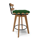 Kit 04 Banquetas Giratória Costela Veludo Luxo Verde A136 Bas