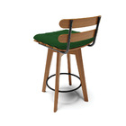 Kit 04 Banquetas Giratória Costela Veludo Luxo Verde A136 Bas