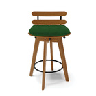 Kit 04 Banquetas Giratória Costela Veludo Luxo Verde A136 Bas