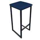 Kit 04 Banquetas Industrial Donna Suede Azul Marinho Base Pre