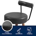 Kit 04 Banquetas Industrial Donna Suede Azul Pavão Base Cobre