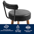 Kit 04 Banquetas Industrial Donna Suede Azul Pavão Base Cobre