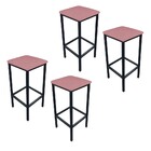 Kit 04 Banquetas Industrial Donna Suede Base Preto D'rossi -