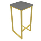 Kit 04 Banquetas Industrial Donna Suede Grafite Base Dourado