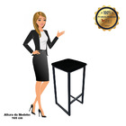 Kit 04 Banquetas Industrial Donna Suede Preto Base Preto D'ro