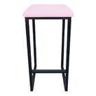 Kit 04 Banquetas Industrial Donna Suede Rosa Bebê Base Preto