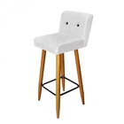 Kit 04 Banquetas Lara Encosto Com Botão Para Balcão E Cozinha