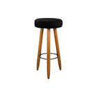 Kit 04 Banquetas Para Cozinha Alta Camila Tecido Preto