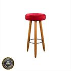 Kit 04 Banquetas Para Cozinha Alta Camila Tecido Vermelho