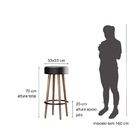 Kit 04 Banquetas Redondas Libia Corano Preto  S02 - D'rossi