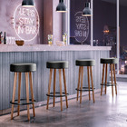 Kit 04 Banquetas Redondas Libia Corano Preto  S02 - D'rossi