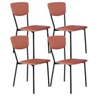 Kit 04 Cadeira Para Sala De Jantar Village Preto C01 Courino