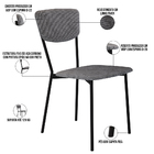 Kit 04 Cadeira Para Sala De Jantar Village Preto C01 Linho Pr