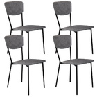 Kit 04 Cadeira Para Sala De Jantar Village Preto C01 Linho Pr